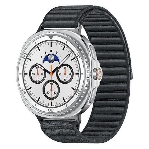 Galaxy Watch8 Classic | 46 мм | 4G LTE | White | Fabric/Graphite | M/L, Размер: 46 мм, Цвет: White, Тип ремешка: Fabric, Цвет ремешка: Graphite, Размер ремешка: M/L, Подключение часов: Bluetooth / Wi-Fi + 4G LTE